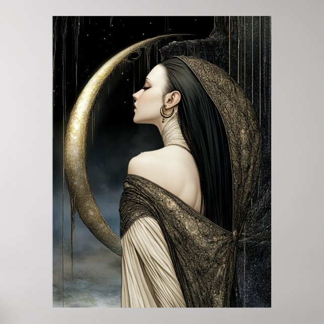 FD2 Enchanted Crescent Moon Goddess  26  Poster (Framsidan)