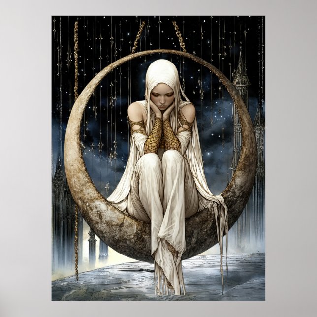 FD2 Enchanted Crescent Moon Goddess  27 Poster (Framsidan)