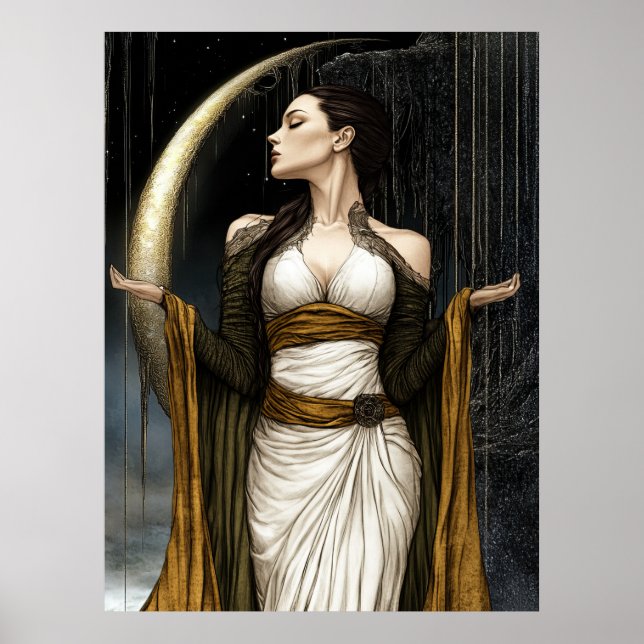 FD2 Enchanted Crescent Moon Goddess  28 Poster (Framsidan)