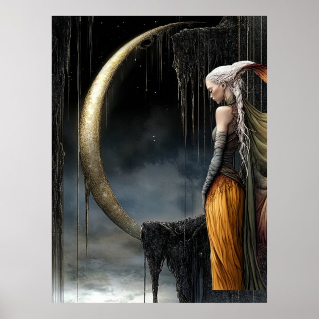 FD2 Enchanted Crescent Moon Goddess  30  Poster (Framsidan)