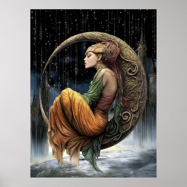 FD2 Enchanted Crescent Moon Goddess 31 Poster (Framsidan)