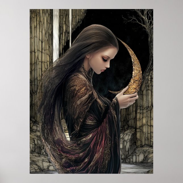FD2 Enchanted Crescent Moon Goddess 3 Poster (Framsidan)
