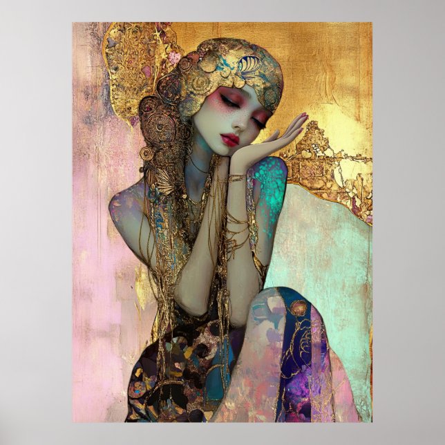 *~* FD2 Ornate Nouveau Fantasy Ethereal Woman  34 Poster (Framsidan)