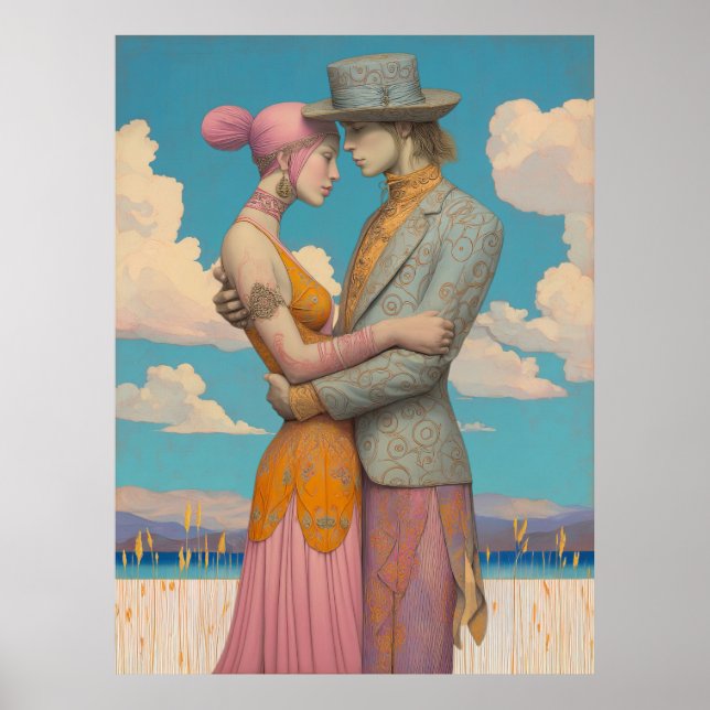 *~* FD2 Retro Kärlek Romantic Boho Couple 20 Poster (Framsidan)