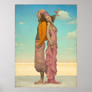 *~* FD2 Retro Kärlek Romantic Boho Couple 22 Poster