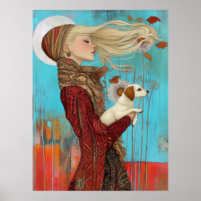 *~* FD2 Söt Höstflickors höstfälla Retro 16 Poster (Framsidan)