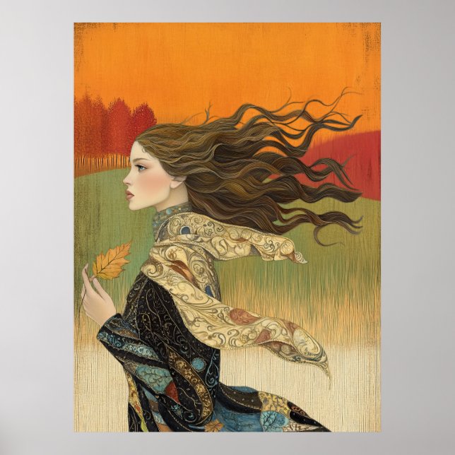 *~* FD2 Söt Hösthösten Girls Fall Retro 4 Poster (Framsidan)