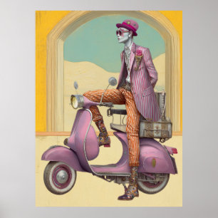 FD2 Suitcase Boho Traveling MAN SCOOTER 23 Poster