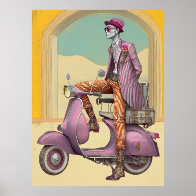 FD2 Suitcase Boho Traveling MAN SCOOTER 23 Poster (Framsidan)