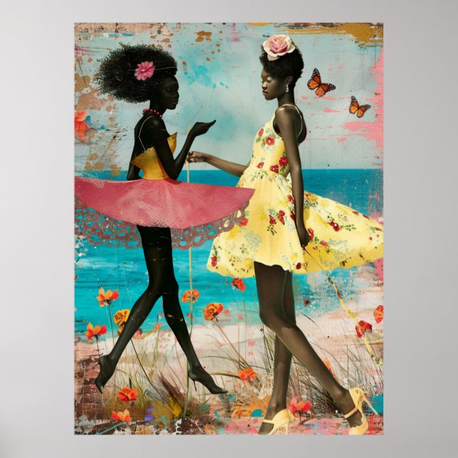*~* FD2 Tropical Black Women Chatt Beach 26 Poster (Framsidan)
