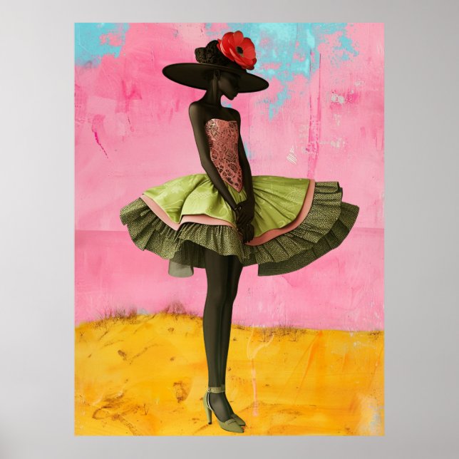 *~* FD2 Vibrant Tropical Black Goddesses Hat 29 Poster (Framsidan)
