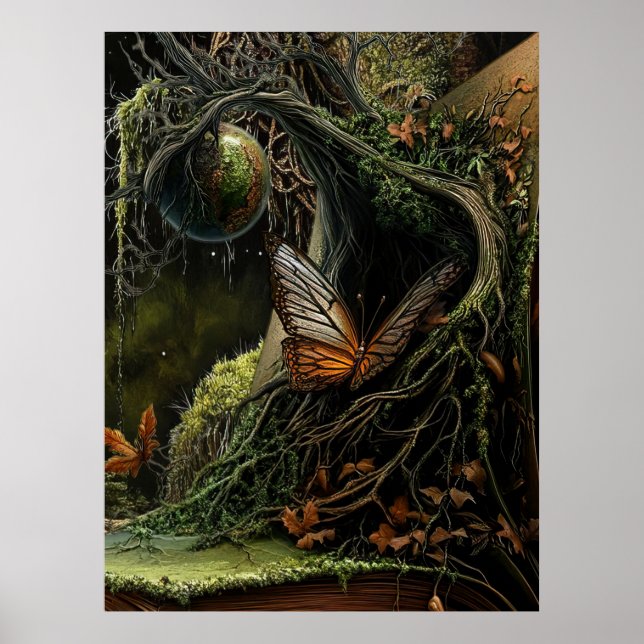 *~* FD3 32 Celestial Earth Mystical Butterfly Poster (Framsidan)