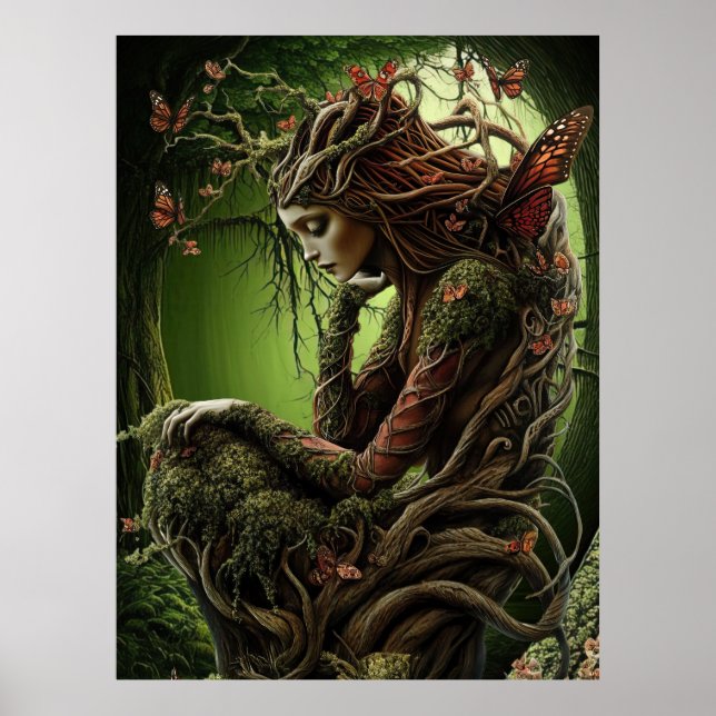 *~* FD3 Andlig Forest WOMAN Earth Keeper 35 Poster (Framsidan)