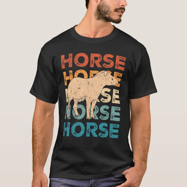 Fd Mormon Tapir Häst LDS Retro Exmo Häst T Shirt (Framsida)