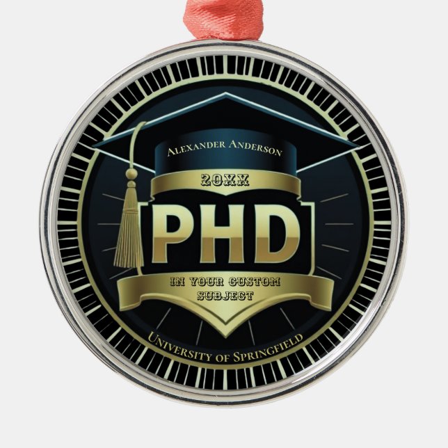 Fd-studenten-doktorsmedalj Julgransprydnad Metall (Framsidan)