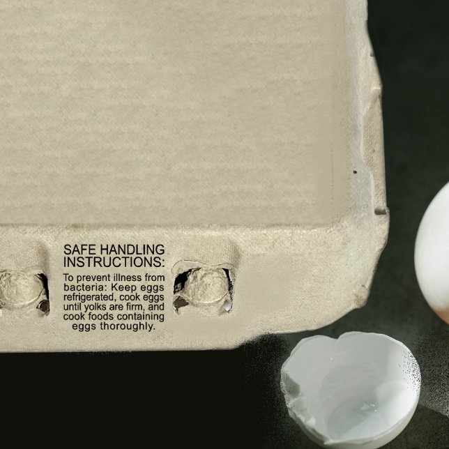 FDA Äggkartong OBLIGATORISK SÄKER HANTERINGSINSTRU Stämpel (Skapare uppladdad)