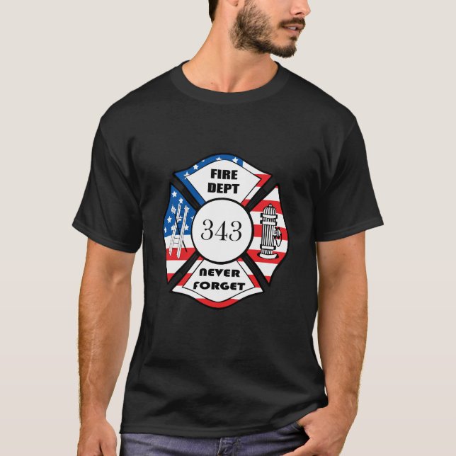 FDNY Brandkår New York T Shirt (Framsida)