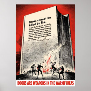 Fdr-citationstecken på bokbränning poster