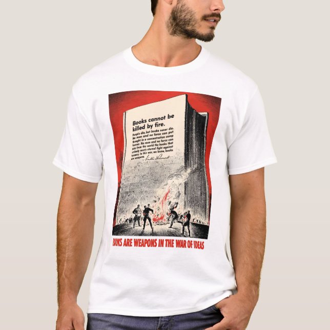 Fdr-citationstecken på bokbränning tee shirt (Framsida)