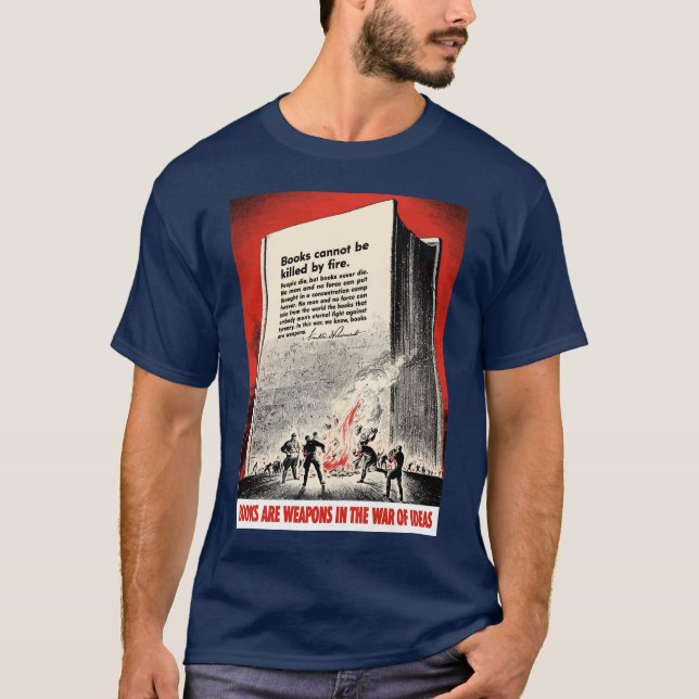 Fdr-citationstecken på bokbränning tee shirt (Framsida)