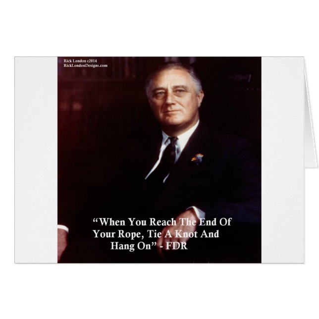 FDR & Häng kvar i repet-citat Hälsningskort (Framsidan Horizontal)