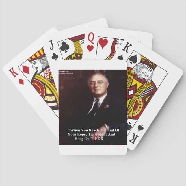 FDR & Häng på lina-citat Casinokort (Baksidan)