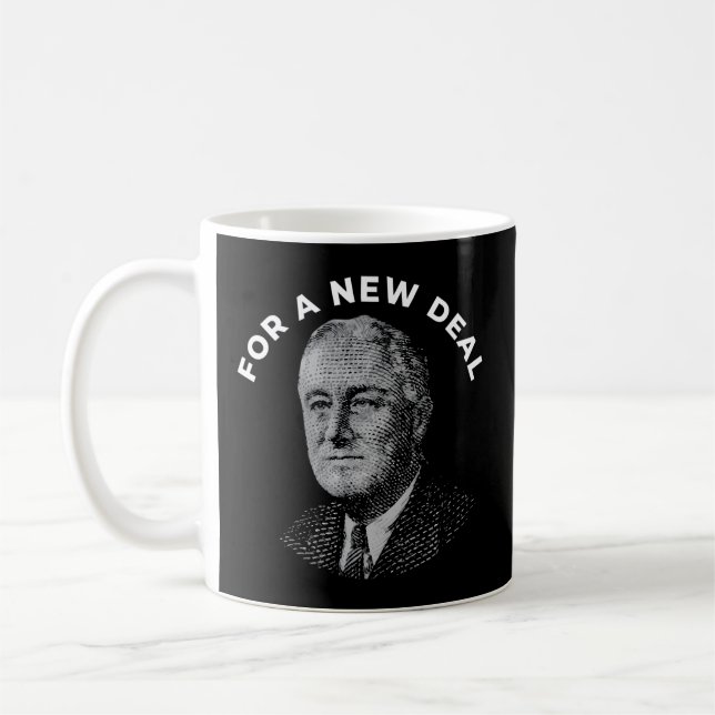 FdR Ny dealdemokrat Franklin Delano Roosevelt Ne Kaffemugg (Vänster)