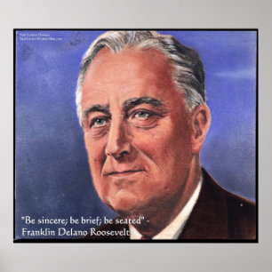 FDR (Roosevelt) "Var kortfattad" Visdomscitat Affi Poster