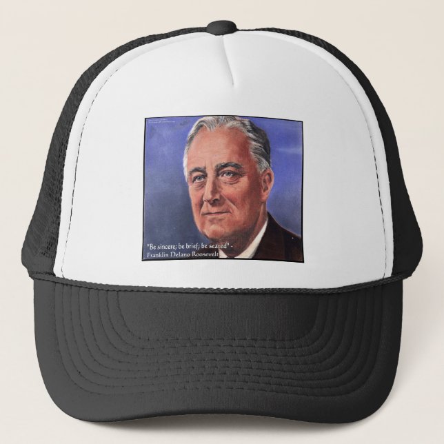 FDR (Roosevelt) "Var kortfattad" Visdomspresenter Keps (Framsida)