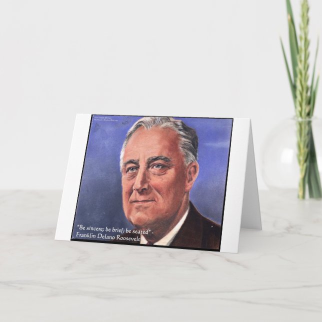 FDR (Roosevelt) "Var kortfattad" Visdomspresenter Kort (Framsida)