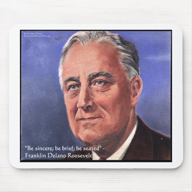 FDR (Roosevelt) "Var kortfattad" Visdomspresenter Musmatta (Framsidan)
