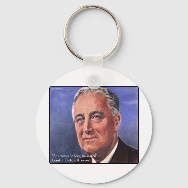 FDR (Roosevelt) "Var kortfattad" Visdomspresenter Nyckelring (Framsida)