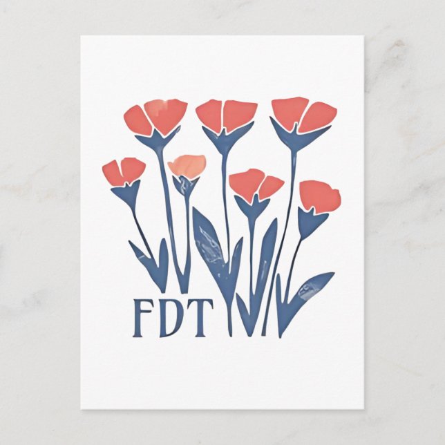 FDT Blommig Krans Subtil Feminist Boho Anti-Trump Meddelande Vykort (Framsida)