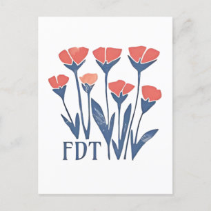 FDT Blommigt andedräkt subtil kvinnlig Boho antitr Helg Vykort