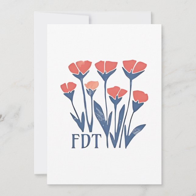 FDT Blommigt andedräkt subtil kvinnlig Boho antitr Inbjudningar (Framsida)