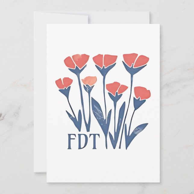 FDT Blommigt andedräkt subtil kvinnlig Boho antitr Julkort (Framsida)