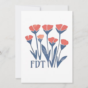 FDT Blommigt andedräkt subtil kvinnlig Boho antitr Julkort