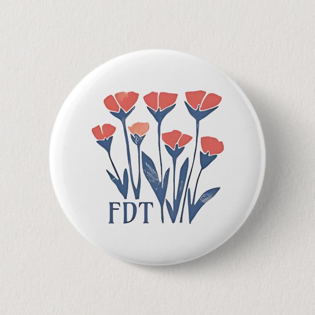 FDT Blommigt andedräkt subtil kvinnlig Boho antitr Knapp (Framsida)