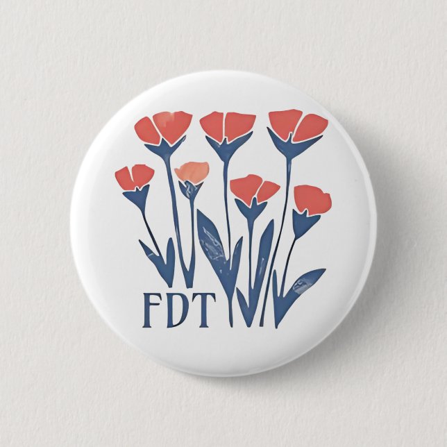 FDT Blommigt andedräkt subtil kvinnlig Boho antitr Knapp (Framsida)