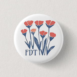 FDT Blommigt andedräkt subtil kvinnlig Boho antitr Knapp