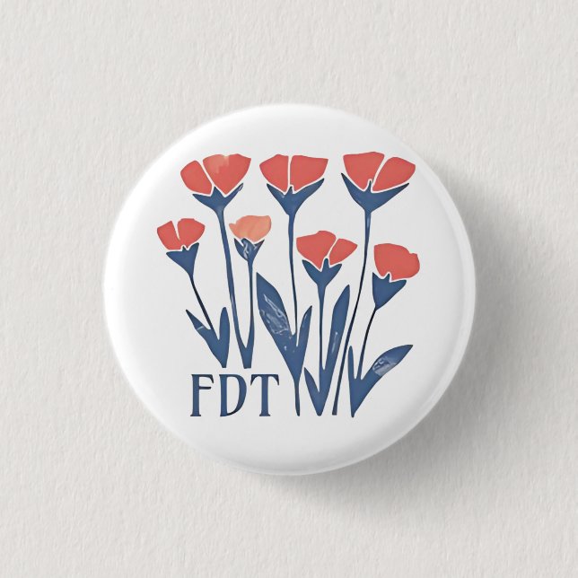 FDT Blommigt andedräkt subtil kvinnlig Boho antitr Knapp (Framsida)