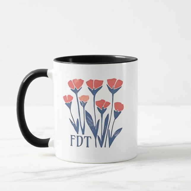 FDT Blommigt andedräkt subtil kvinnlig Boho antitr Mugg (Vänster)