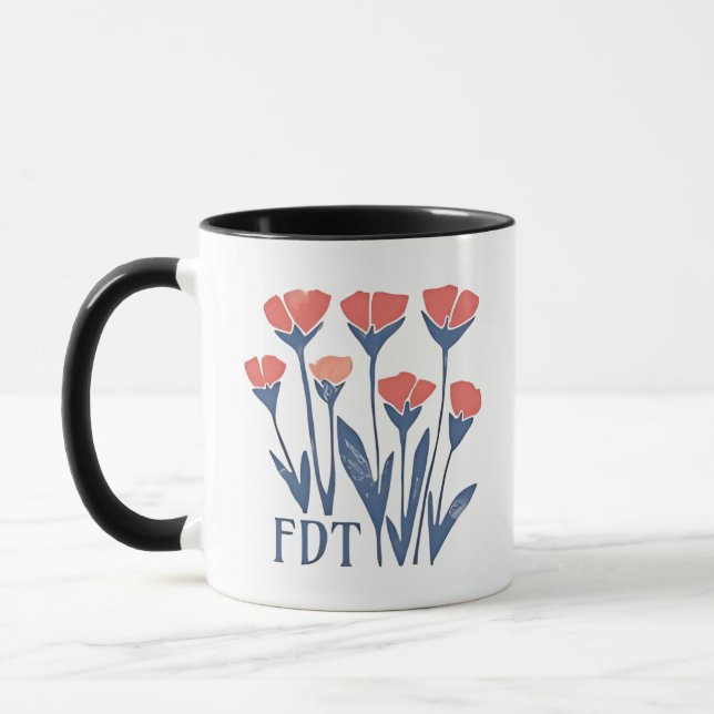 FDT Blommigt andedräkt subtil kvinnlig Boho antitr Mugg (Vänster)