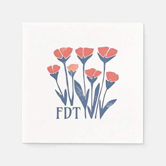FDT Blommigt andedräkt subtil kvinnlig Boho antitr Pappersservett (Framsidan)
