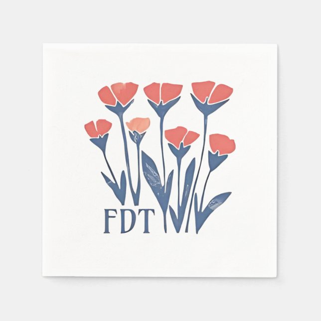 FDT Blommigt andedräkt subtil kvinnlig Boho antitr Pappersservett (Framsidan)