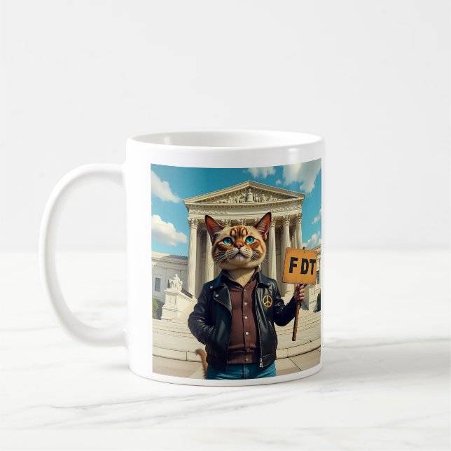 FDT Katt i läder Jacka Kaffemugg (Vänster)