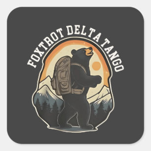 FDT Resistent Bear Foxtrot Delta Tango Fyrkantigt Klistermärke