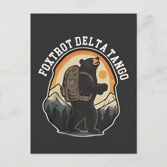 FDT Resistent Bear Foxtrot Delta Tango Inbjudan Vykort (Framsida)