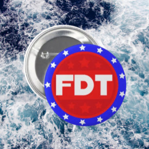 FDT Röd, vit och blå protestknapp Knapp