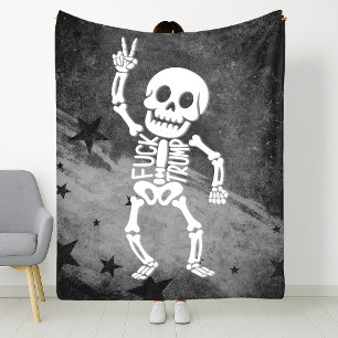 FDT Trump Funny antitrumpSkeleton Fleecefilt